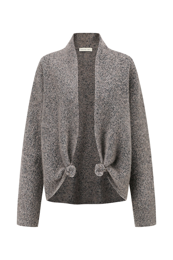 SWAYING 25 Autumn and Winter Lapel Twisted Cashmere Blend Cardigan SW-SW25AW1T33C3S4-TH Camel Black